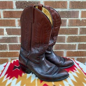 Mason Vintage Mahogany Leather Western Cowboy Outdoor Boots Mens Size 9